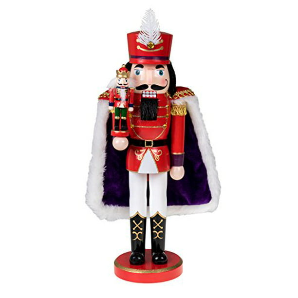 Festive Christmas Décor for Shelves and Tables Clever Creations Red King 10 Inch Traditional Wooden Nutcracker 